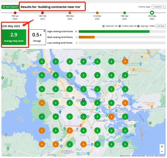 Here's a snapshot of our client's local Map SEO results after just a few short months of working together with our SEO team<br />
